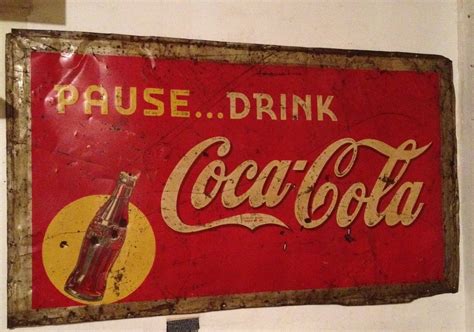 picture of old market on coke metal box 6x3 inches|coke signs history.